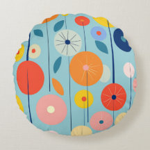 Gemini sagte Retro Atomic Garden Circle Kissen