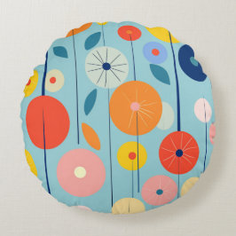 Gemini sagte Retro Atomic Garden Circle Kissen