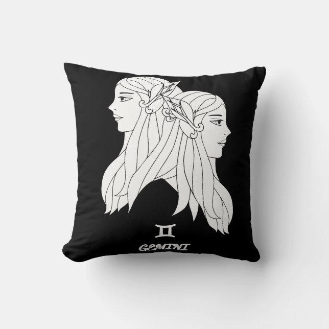 Gemini Silhouette Reversible Throw Kissen (Vorderseite)