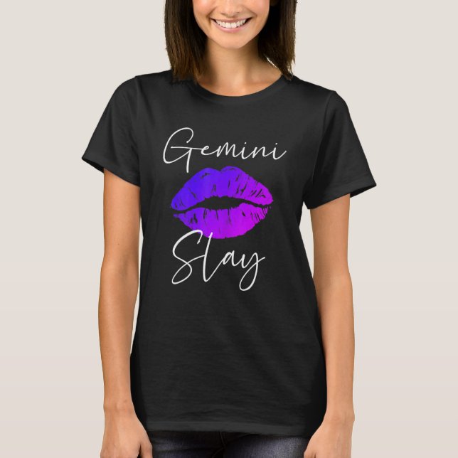Gemini Slay Lipstick Lippen Kostüme Phantastisch G T-Shirt (Vorderseite)