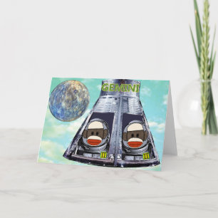 Gemini Sock Affen Karte