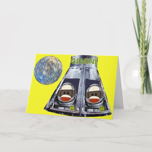 Gemini Sock Monkeys Karte (Vorderseite)