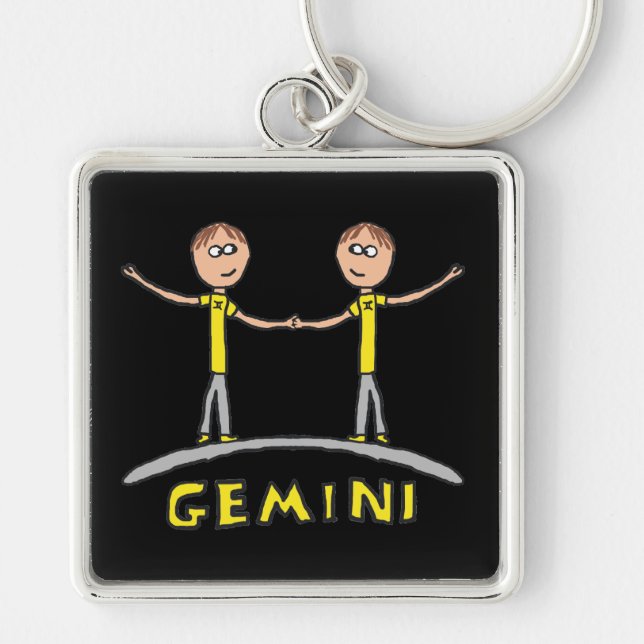Gemini Star-Zeichen Schlüsselanhänger (Vorne)