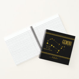 Gemini Star Zodiac Sign Notebook Notizbuch