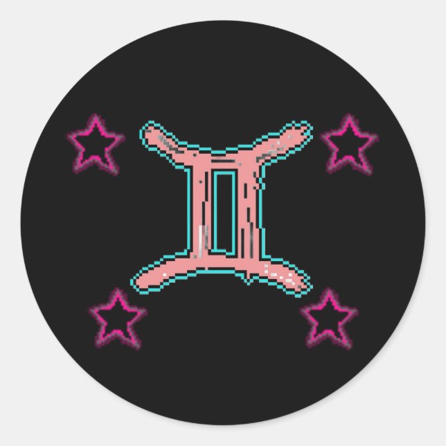 GEMINI Stars Runder Aufkleber (Vorderseite)