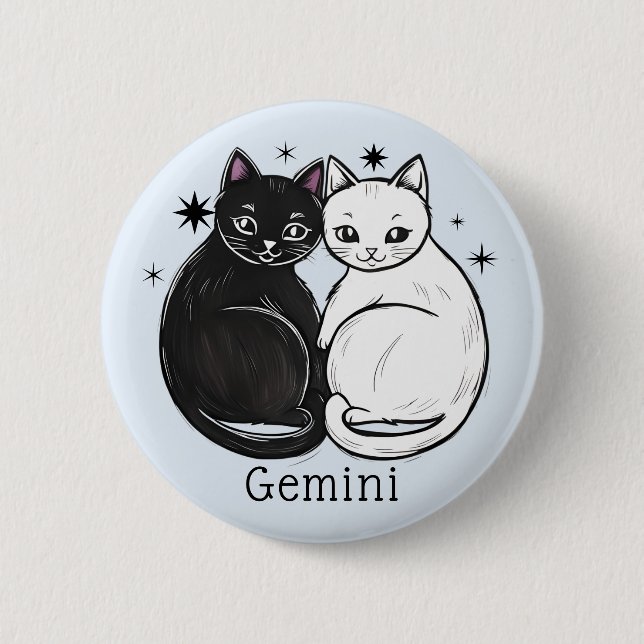 Gemini Stern signieren Zwillinge zodiakischer Ster Button (Vorderseite)