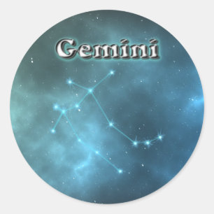 Gemini-Sternbild Runder Aufkleber