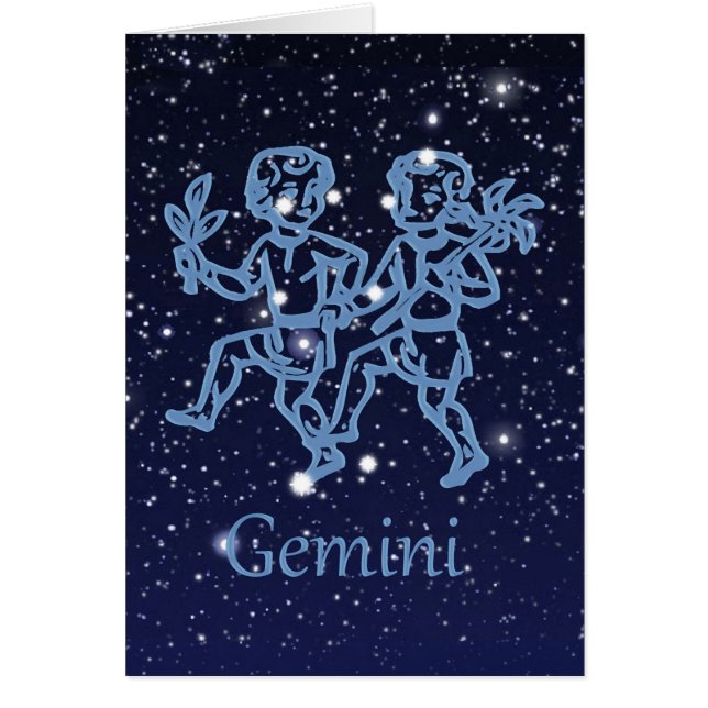 Gemini-Sternbild und Zodiaka-Zeichen mit Sternen (Vorne)