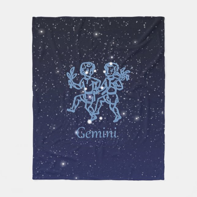 Gemini-Sternbild und Zodiaka-Zeichen mit Sternen Fleecedecke (Vorderseite)