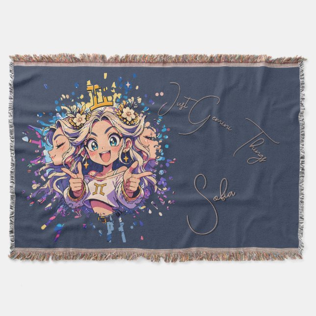 Gemini Sweet 16 Custom Name Blanket Decke (Vorderseite)