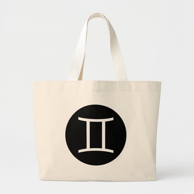 Gemini Symbol Jumbo Stoffbeutel (Vorne)