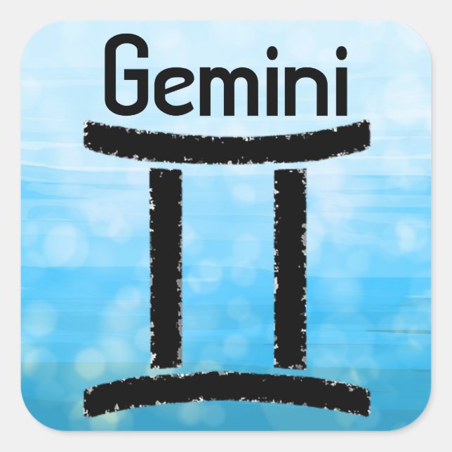 Gemini Symbol Zodiac Horoskop Zeichen Quadratischer Aufkleber (Vorderseite)