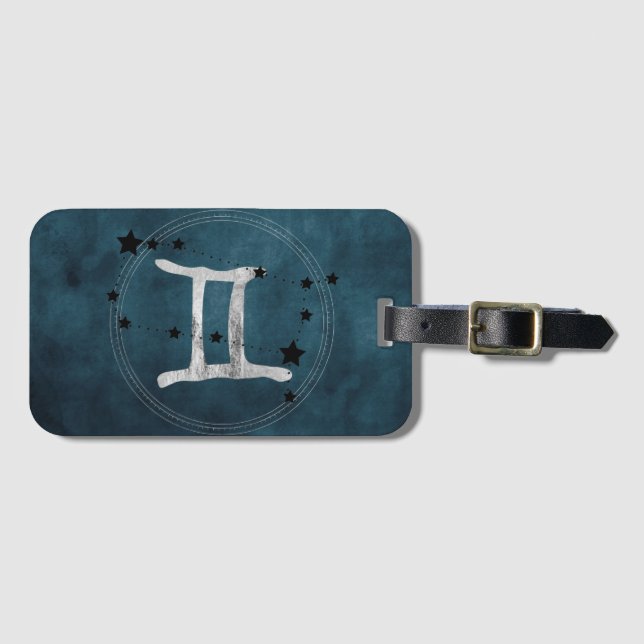 Gemini the Twins zodiac sign constellation stars Gepäckanhänger (Vorderseite (Horizontal))