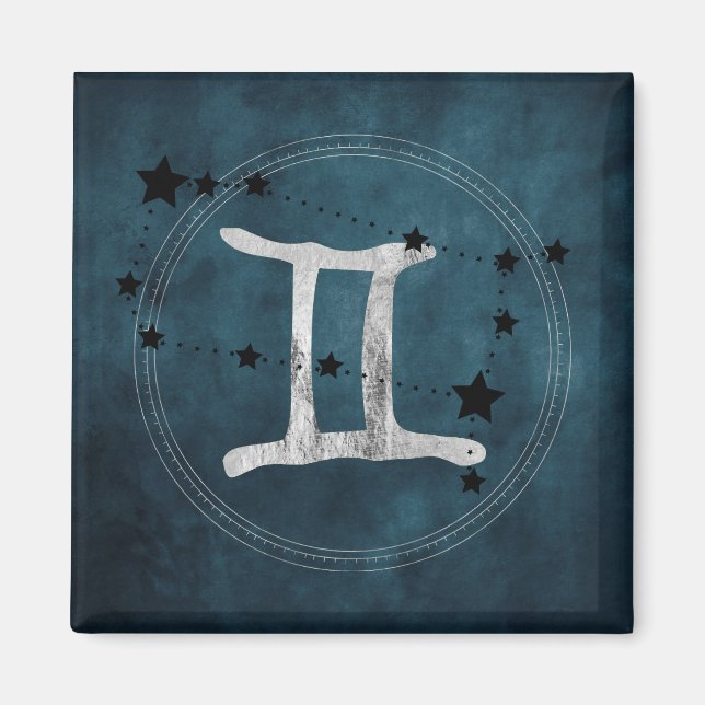 Gemini the Twins zodiac sign constellation stars Magnet (Vorne)