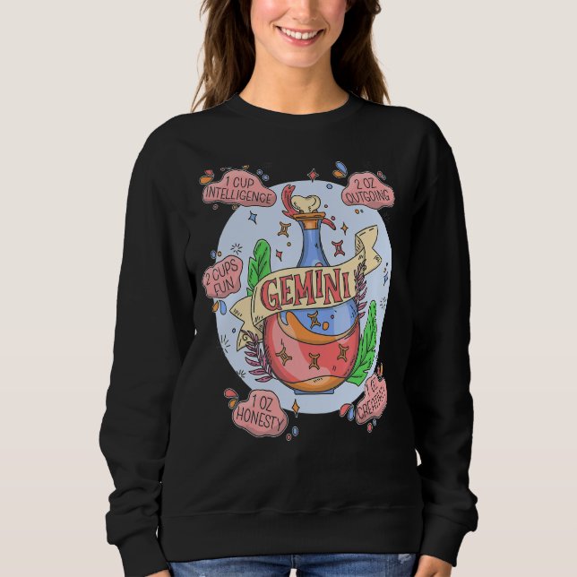 Gemini-Tränke mit Zutaten Magische Astrologie Sweatshirt (Vorderseite)