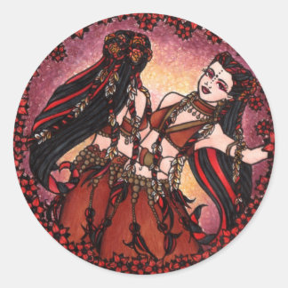 Gemini Tribal Bly Dance Runder Aufkleber