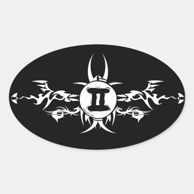 Gemini Tribal Dark Stickers (Vorderseite)