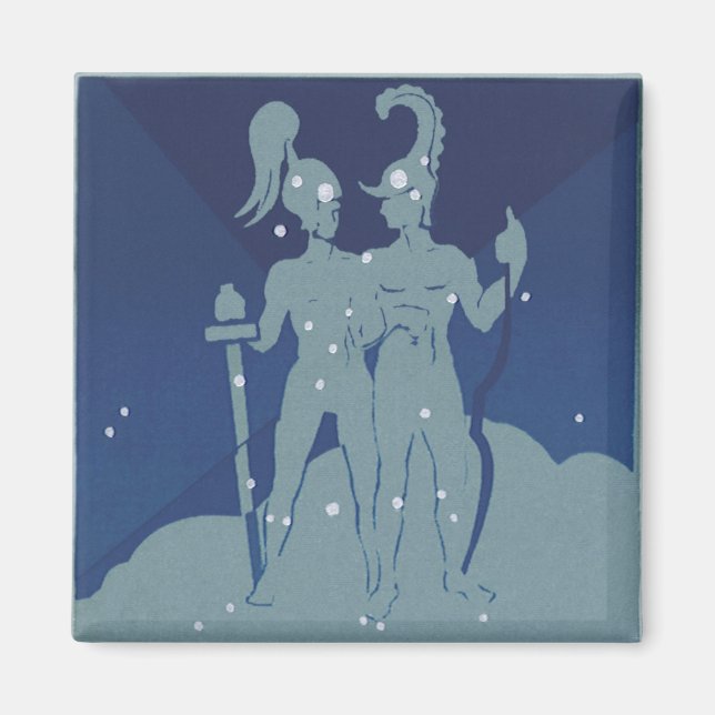 Gemini Twin Constellation Vintag Zodiac Astrologie Magnet (Vorne)