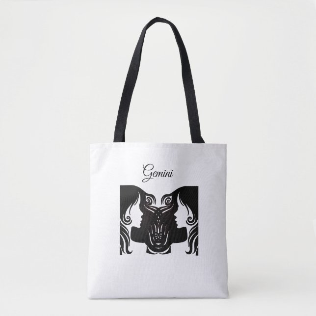 Gemini Twins Black and White Tote Bag (Vorderseite)