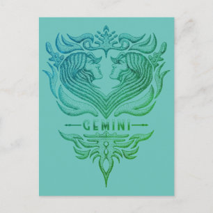 Gemini Twins Emblem Postkarte