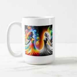 Gemini Twins Farbe & Schwarz/Weißes Horoskop Kaffeetasse