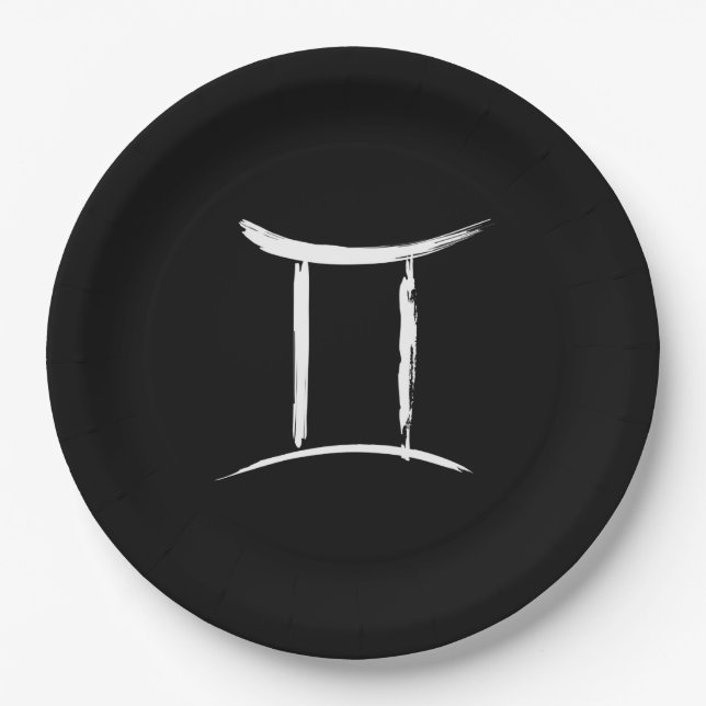 GEMINI Twins May Juni Zodiac Astrologie Geburtstag Pappteller (Vorderseite)