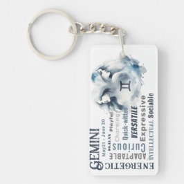 Gemini Twins Tracks Zodiac-Zeichen Geburtsdatum Schlüsselanhänger