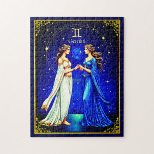 Gemini Twins unter einem Sternenhimmel Puzzle