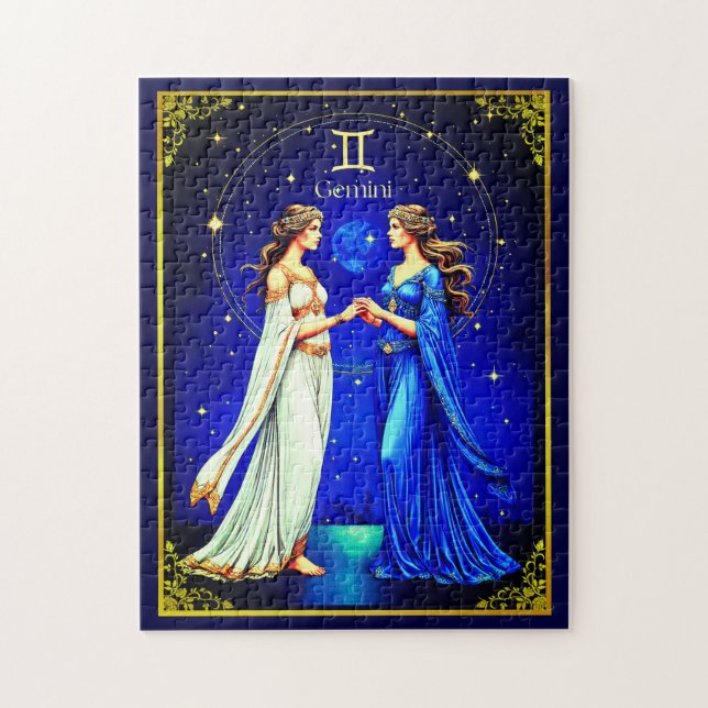 Gemini Twins unter einem Sternenhimmel Puzzle (Vertikal)