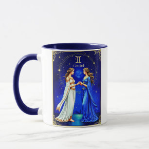 Gemini Twins unter einem Sternenhimmel Tasse