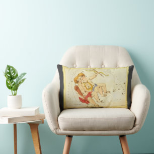 Gemini Twins Vintag Constellation Urania Mirror Lendenkissen