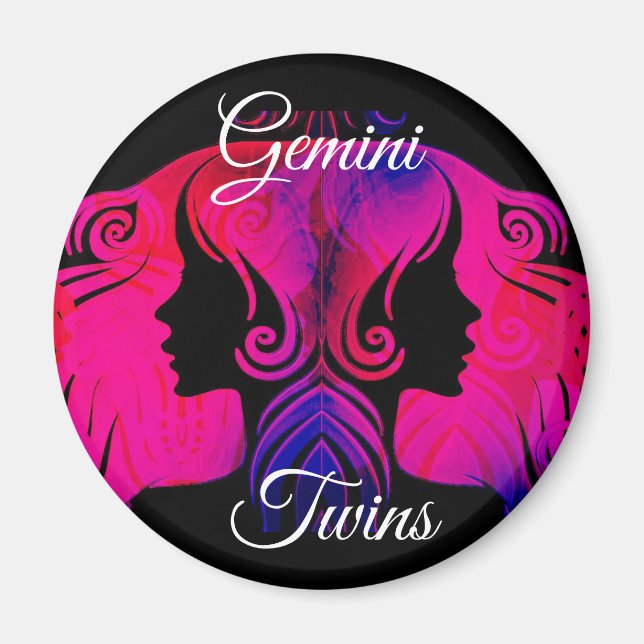 Gemini Twins Zodiac Horoscope - Zeichenmagnet Magnet (Vorne)