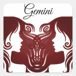 Gemini Twins Zodiac Horoskop Zeichenketten Quadratischer Aufkleber