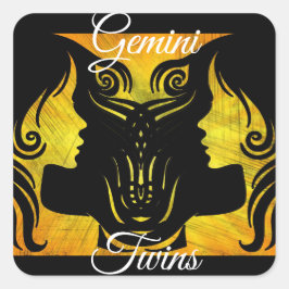 Gemini Twins Zodiac Horoskop Zeichenketten Quadratischer Aufkleber