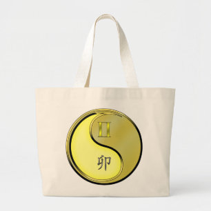 Gemini und Metallkaninchen Jumbo Stoffbeutel