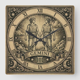 Gemini Vintage Zodiakus Wanduhr