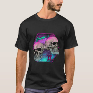 Gemini Witchcraft Zodiac Signs Art Skull Constella T-Shirt