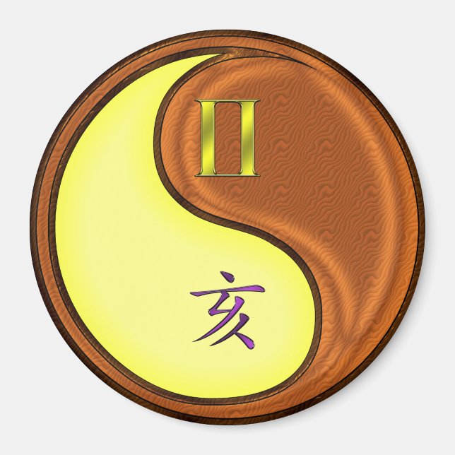 Gemini & Wood Boar Magnet (Vorne)