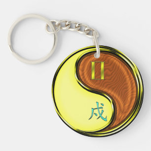 Gemini & Wood Dog Schlüsselanhänger