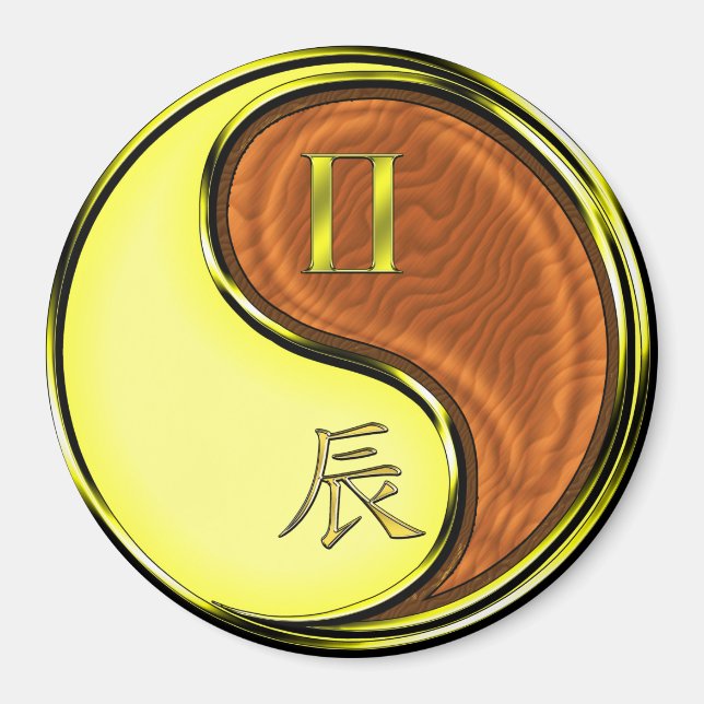 Gemini & Wood Dragon Magnet (Vorne)