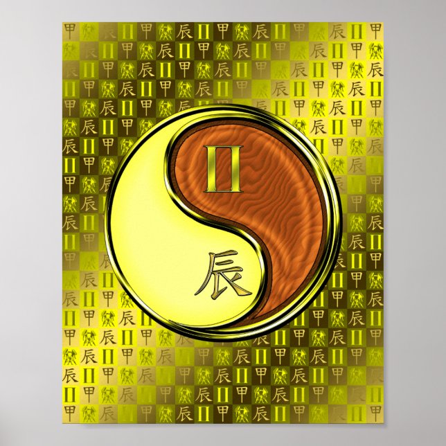 Gemini & Wood Dragon Poster (Vorne)