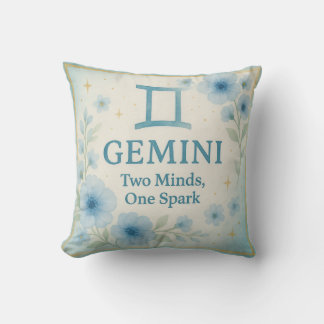 Gemini-Wurfkissen – Luftzeichen Floral Wasserfarbe Kissen