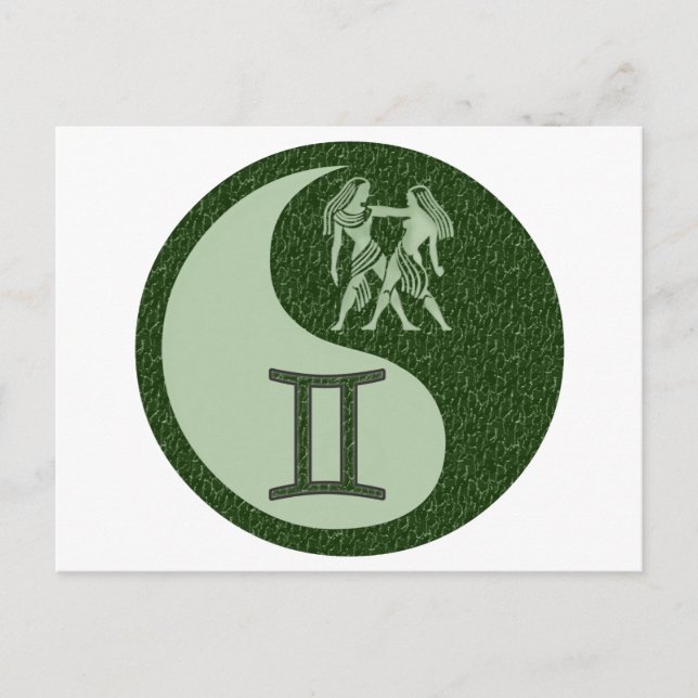 Gemini Yin Yang Postkarte (Vorderseite)