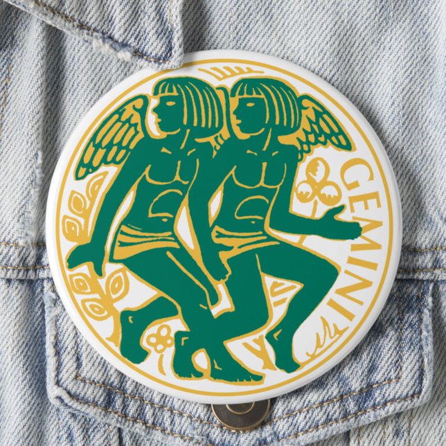 Gemini-Zeichen des Zodiaks auf Button (Von Creator hochgeladen)