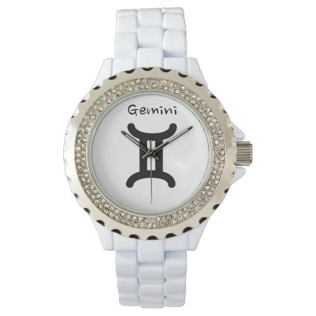 Gemini-Zeichen des Zodiaks. Ladys Watches. Armbanduhr (Vorderseite)