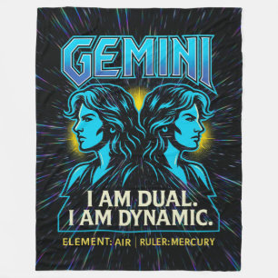 Gemini Zodiac 80er Rock Band Inspiriert Astrologie Fleecedecke