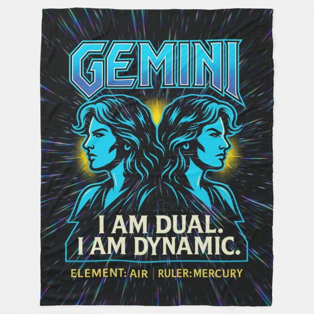 Gemini Zodiac 80er Rock Band Inspiriert Astrologie Fleecedecke (Vorderseite)