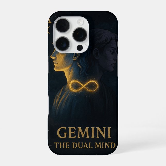 Gemini Zodiac Art – Celestial Twins and Duality iPhone Hülle (Rückseite)