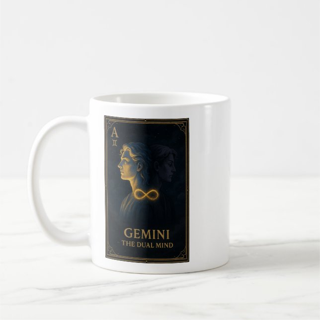 Gemini Zodiac Art – Celestial Twins and Duality Kaffeetasse (Links)