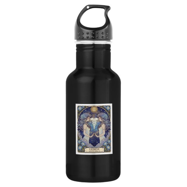 Gemini Zodiac Artisan Water Bottle Edelstahlflasche (Vorderseite)